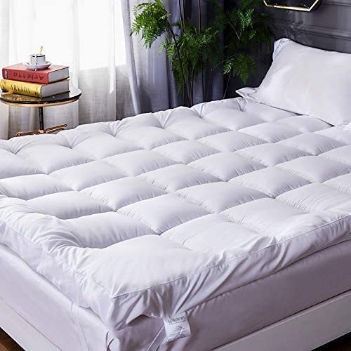 Microfibre Double Mattress Toppers 4 (137 x 190 x 10cm) Hotel Quality Bed Topper Supersoft Heavy Fill Double Size Stitched and Elasticated Corner Straps Box