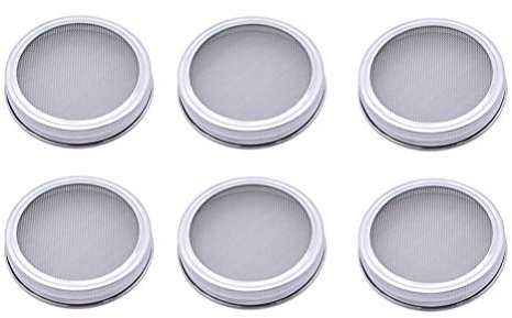 Cabilock 6st Keimgläser Mit Siebdeckel Verdunkelungshüllen Für Einmachgläser Weithals-keimglas-deckel Siebabdeckung Für Das Keimglas Keimdeckel Für Einmachgläser Keimsieb Glasflasche Stahl