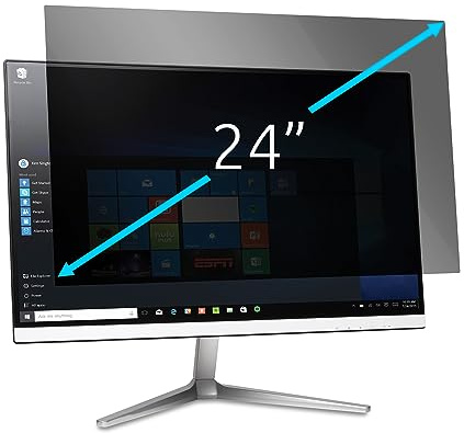 Kensington Monitor Blickschutzfilter, abnehmbare Schutzfolie für 24-Monitore (16:9), Blendschutzbeschichtung, beidseitig verwendbar, Blaulichtfilter zur Vermeidung von Augenbelastung (628338)
