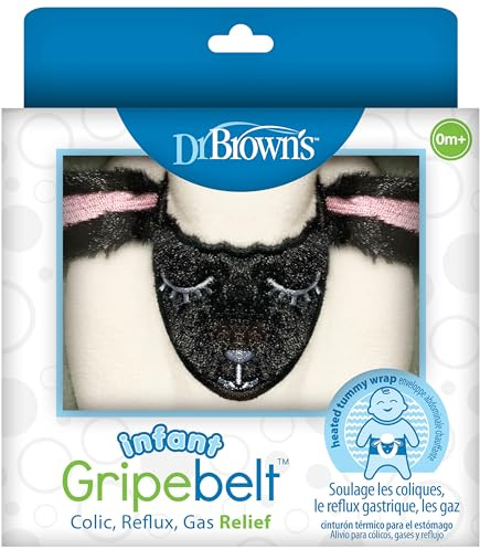 Dr. Brown's Infant Gripebelt for Colic Relief, Heated Tummy Wrap, Baby Swaddling Belt for Gas Relief, Natural Relief for Upset Stomach in Babies and Toddlers, Lamb,0-3m