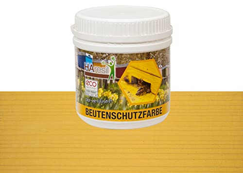 HAresil BASIC Beutenschutzfarbe Lasur Bienenbeute gelb Inhalt Gewicht 0,5 kg 500g