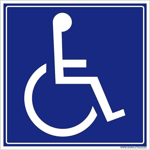 Signalétique.biz France - PanneauPanneau Information avec signalétique Personnes à Mobilité Réduite- 250 x 250 mm - Aluminium 2 mm