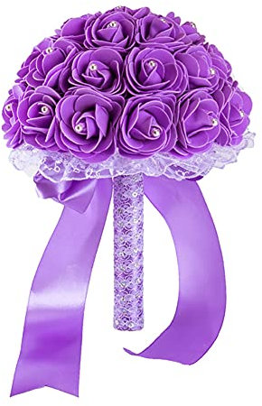 Bouquet Da Sposa, Bouquet Da Sposa Con Fiori Rose Di Strass Damigella D'onore Bouquet Da Sposa Artificiale Fiori Di Seta Da Sposa Sposa Che Tiene Fiori Per Matrimonio, Servizio Fotografic