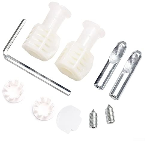 Coppia di kit di bulloni di fissaggio placcati in zinco Connettore posteriore Vite di fissaggio universale per WC a parete per WC sospeso - Bianco