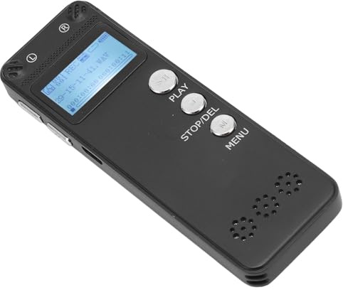 Digitaler Audio-Sprachrekorder, MP3-WAV-Rauschunterdrückungs-Aufnahmegerät mit 8Ω 1W-Lautsprecher, 300MAh-Digitalrekorder, 24-Stunden-Aufnahmegerät für Vorlesungen, Besprechungen