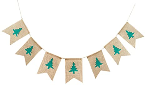 CHILDWEET 2.8m Weihnachtsbanner aus Jute mit Wimpeln zur Weihnachtsdekoration Leicht und Langlebig Lange Schnur Perfekter Haken für Tisch Wand Flur und Weihnachtsbaum Weihnachts-design