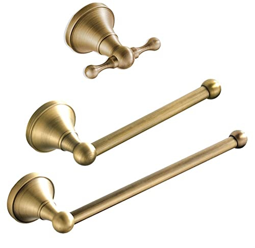 Badezimmer-Zubehör-Sets aus Bronze, Wand-Toilettenpapierhalter aus antikem Messing, Handtuchring, Kleiderhaken für Bademäntel, Badezimmer-Hardware (EIN Set)