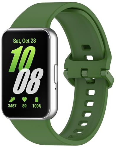 Silikon Armband für Samsung Galaxy Fit 3, Sport Armbänder Uhrenarmband, Ersatzarmband für Samsung Galaxy Fit 3 (Green)