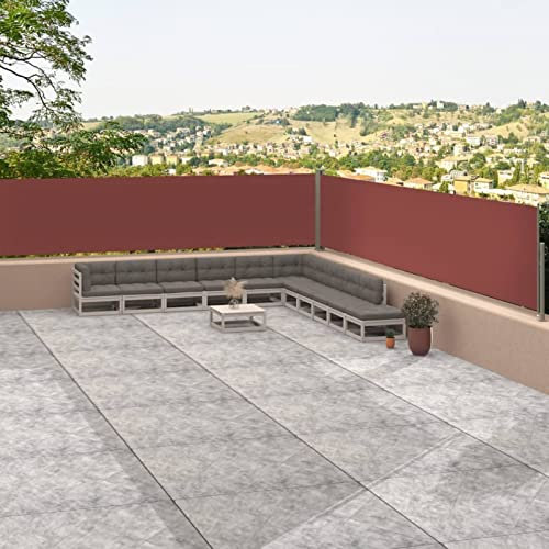 CIADAZ Seitenmarkise Ausziehbar, Windschutz Terrasse, Balkon Windschutz, Balkon Sichtschutz, Sichtschutz Zaun, Sichtschutzzaun, Markise Balkon, Sichtschutzwand, Braun 117x1200 cm