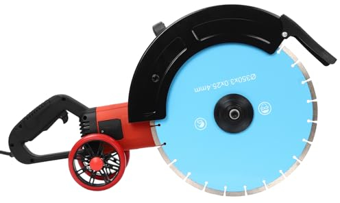 Betonsäge Elektrische Steinsäge 4000W Wandschlitzmaschine Mauernutfräse mit 350mm Sägeblatt Max. Schlitztiefe 135mm Für Ziegel, Fliesen, Marmor, Granit, Beton (350mm Sägeblatt)