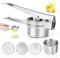 Schiacciapatate Acciaio Inox, Purè di Verdure Schiacciapatate, Pressa Manuale per Patate in Acciaio Inox, Schiacciapatate Professionale, con 3 Setacci Intercambiabili, per Patata Verdura Frutta