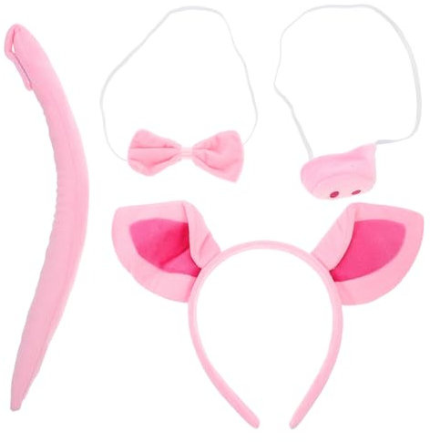 Toyvian 1 Set Schweineohren Kostüm Schweinenase Und -Ohren Schweinestirnband Tierschwein Cosplay Schleife Schweineohren Kopfschmuck Cosplay Schweinehaarband Set Schweinenase Schleife