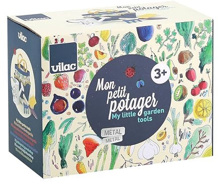 Vilac Petit Huerto - Transplantador y rastrillo de Madera y Metal + Bolsa de Almacenamiento, Ideal para Descubrir jardinería, ciclos de Vida de Plantas y polinizadores, 3804G
