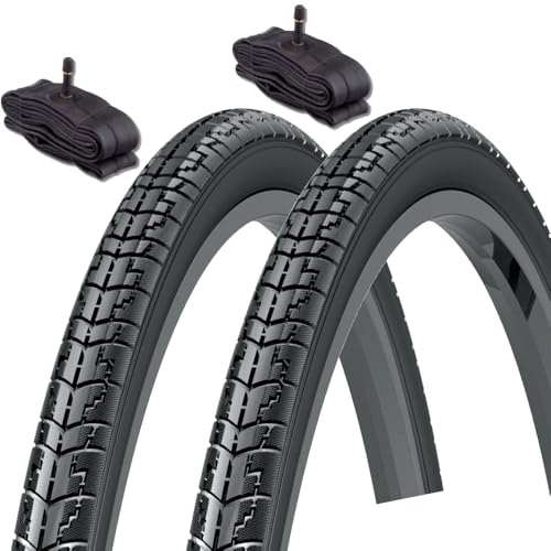 2 Reifen DSI 700 x 35 + 2 Kammern mit Schrader-Ventil Amerika Reifen schwarz für Citybike Trekking 28 x 1,35 28 x 1 5/8 x 1 3/8 (37-622)