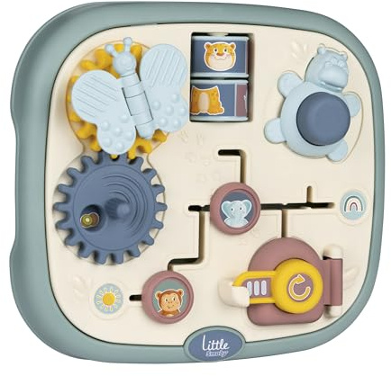 Smoby Little Activity Board ab 1 Jahr (23,5x25 cm) - Lern- & Motorik-Spielzeug mit 5 Aktivitäten in niedlicher Tier-Gestaltung für Babys und Kinder ab 12 Monate
