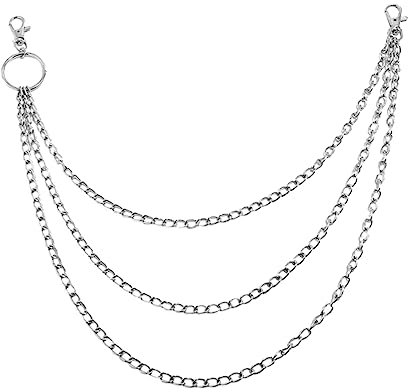 GLSTOY 1stück Punk Hosenkette Metall Lagige Jeanskette Für Damen Und Herren Hip Hop Accessoire Für Outfits Einsetzbar Für Hosen