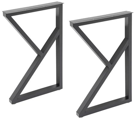 Tyvotrend 2 Stück Tischbeine Metall Tischgestell, Industrial Metallfüße Robust Tischkufen mit Schrauben, ür DIY-Couchtisch, Schreibtisch, Nachttisch, Bank, Schwarz, 45 x 9 x 70 cm