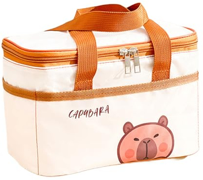 Oxford Capivaras - Lonchera con estampado Capybara para niños y adultos, con forro de aluminio y aislamiento para oficina
