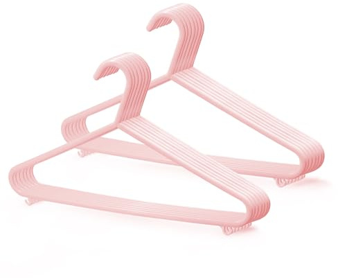 KEPLIN Adult Plastic Coat Hangers - Strong Clothes Hangers for Clothes Rail & Closet, Clothing Hanger with Suit Pants Trouser Bar and Clips, Space Saving