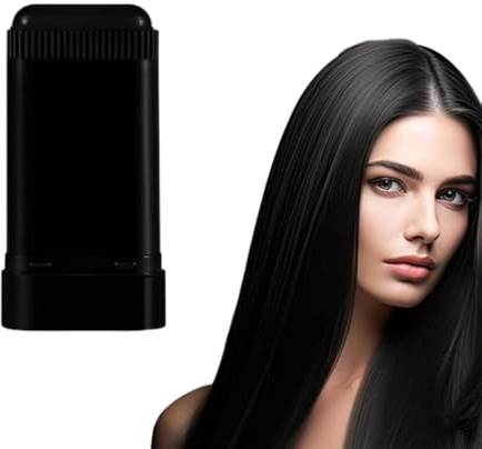 AEKZOX 2 in 1 Sofort-Haarfärbestift, wasser- und schweißbeständiger Haarfärbestift, integrierter Haarreparaturkamm, praktischer Kamm für graues Haar, Sofort-Haarfärbestift (Schwarz)