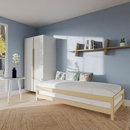 Terre de Nuit 2 Lits empilables 90x190 cm en Bois Massif, Naturel