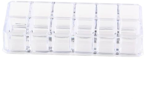 DECOMELODY Organizador Maquillaje Acrílico Transparente Compartimentos Soporte Lápiz Labial Exhibidor Cosméticos para Hogar y Profesional