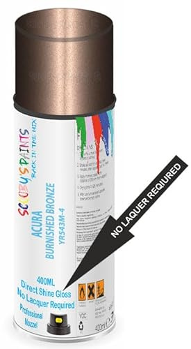 Aerosol Spray Paint Compatible with Acura Burnished Bronze Metallic YR543M Available in Direct Gloss, Cellulose or Basecoat (Direct Gloss Aerosol)