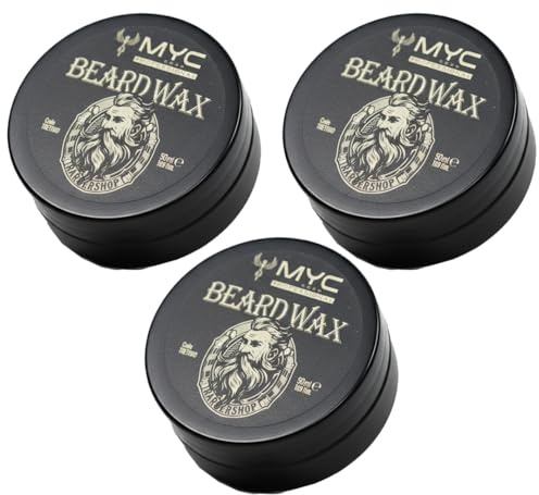 Professional Bartwachs – Premium Beard Wax für Männer, Starker Halt & Natürlicher Glanz – Pflegendes Bartstyling mit Arganöl & Shea Butter – 50 ml Made for Barbers ((3'er))