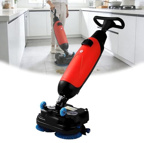 Petit Nettoyeur de sols à Pression, Mini Nettoyeur de sols de qualité Professionnelle, adapté aux Maisons, Bureaux, salles de Bains et Petits espaces commerciaux.(Red)