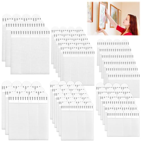 YPLonon 60 Paia Strisce Adesive per Appendiquadri Bianco Strisce Adesivo Forte Appendi Quadri Senza Chiodi Strisces Biadesivo Pesante per Cornici, Poster, Decorazioni