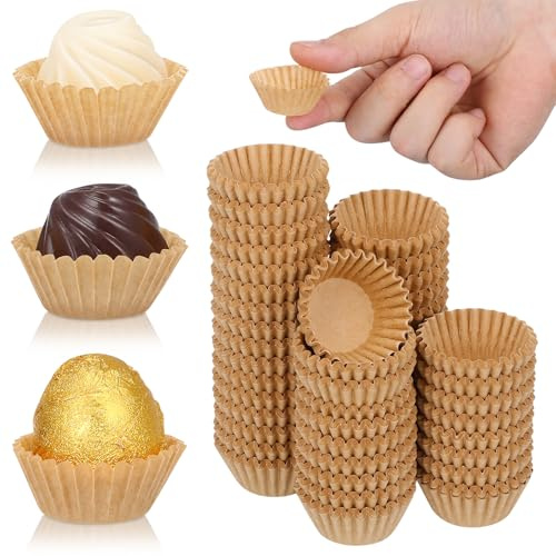 ELEOUTI Pirottini per Cupcake in Carta Kraft Naturale da 6 Cm, 1000 Pezzi, Resistenti e Facili da Sformare, per Varie Occasioni e Uso Professionale