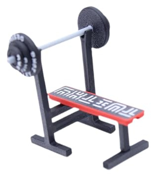 F Fityle Mini-Fitnessgeräte, Puppenhausmöbel, Fitnesszubehör, Puppenhausdekorationen, Miniatur-Puppenmöbel, Requisiten für Fitnessszenen, Sandkasten, Bankdrücken mit Langhantel