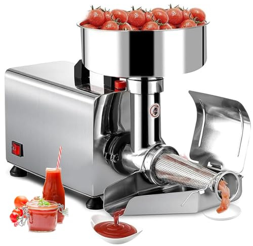 Passoire à tomates électrique et saucière – Presse en acier inoxydable avec traitement efficace des aliments