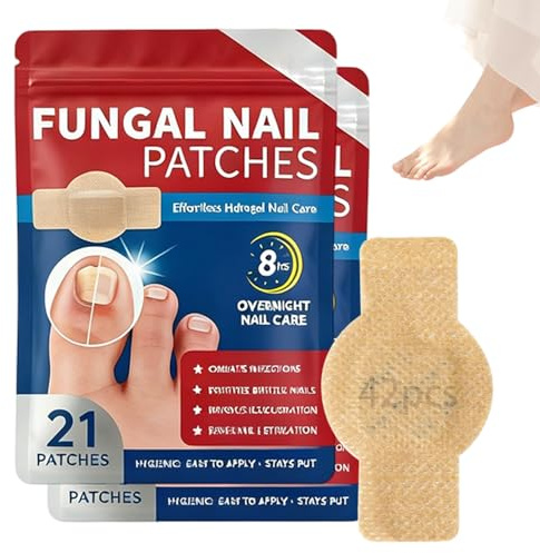 42 stycken nagelsvampplåster för nagelvård – nagelsvamp snabbt intensiv – fungerande nagellappar för skadade och missfärgade fotnaglar, 2 förpackningar nagelplåsterset