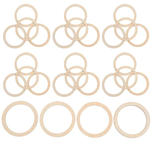 CVUTOVO Anneaux ronds décoratifs en bois 7,5 cm 30 pièces cercles plats pour bijoux DIY et créations macramé stimulants l'imagination