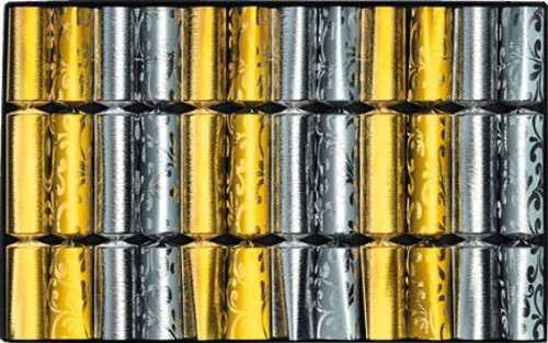 12 Knallbonbons Gold und Silber 18cm - für Silvester, Neujahr, Hochzeit, Fasching & Karneval