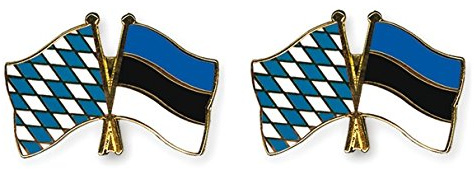 Yantec Freundschaftspin 2er Pack Bayern Estland Pin Anstecknadel Doppelflaggenpin