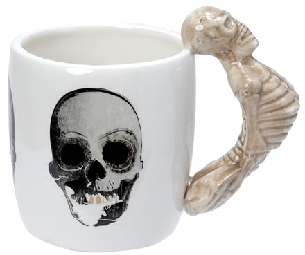 Puckator Skelett geformter Henkel Tasse aus Dolomit-Keramik