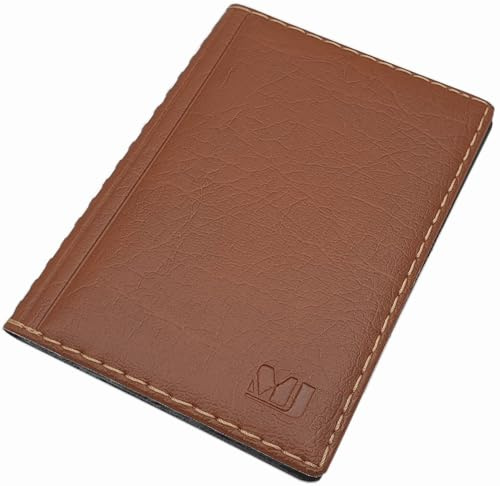 myledershop Elegantes Ausweisetui/Ausweishülle/Kreditkartenetui mit Kontrastnaht 12 Fächer MJ-Design-Germany Made in EU Designs (Design 3 / Braun)