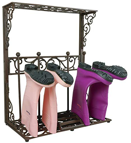 Woodside Cast Iron Boot Rack Organizer Storage Shoe Wellington Holder Scraper