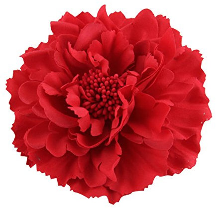 Ansteckblume, Haarblume Haarschmuckin vielen Farben, Haarblüte mit Haarclip und Sicherheitsnadel Rot