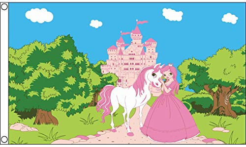 AZ FLAG Flagge Prinzessin-Pony-Schloss 150x90 cm Polyester 100D 2 Ösen | Für innen und außen dekorative Flagge doppelte Nähte und verstärkte Kanten mit Metallösen 100D Polyester