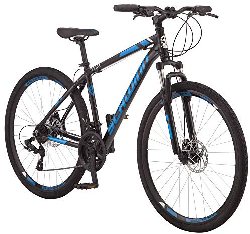 Schwinn GTX 2 Hybrid Bike, 700c Mens and Womens Bike, 21-Speed Hybrid Bicycle, Aluminum Dual-Sport Frame, Suspension Fork, Mechanical Disc Brakes, Adult Bicycle
