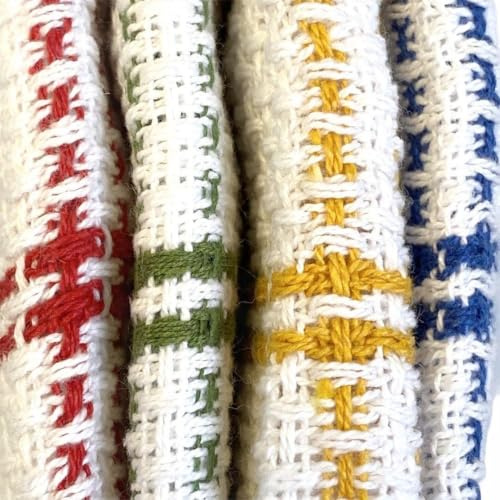 Rigg's Multi 4 Pack Premium Cleaning Dish Cloths Basket Weave 35x35cm Polycotton