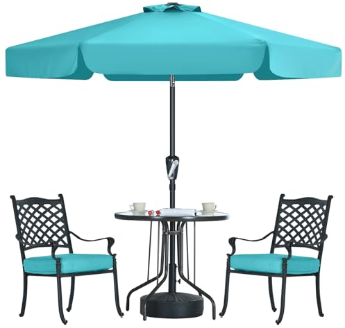 MasterCanopy Mantovana ombrellone da giardino per mercato da tavolo all'aperto (2,3 m, turchese)