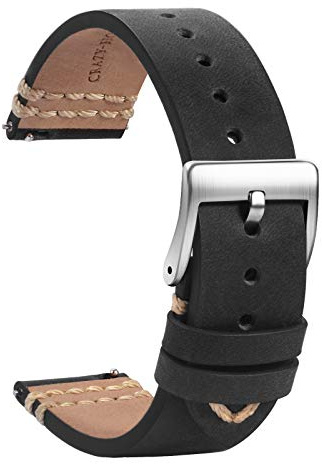 Tstrap Correa Reloj Cuero - Correa Reloj Piel - Correa Piel liberacion rapida -Hombres Mujeres-Correa de Reloj inteligente-18 mm 19 mm 21 mm 22 mm