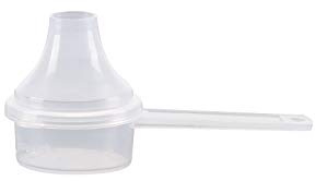 The Scoopie Plastic Measuring Scoop with Funnel, (9 cc | 2 Teaspoon | 9 mL) Measuring Spoons for Powders, Coffee, Pet Food, Protein, Spices and Other Dry Goods (Pack of 1, Opaque, No Cap) | Universal open design measuring spoon, Built-in funnel neck pour spout, Quick access cup for coffee powders and baking