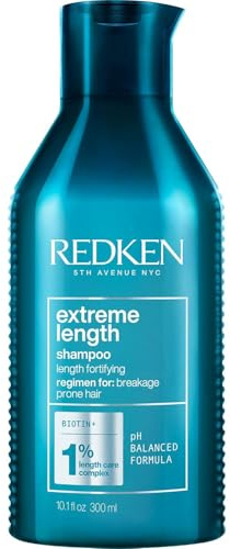 Redken Extreme Length Shampoo For Damaged Hair - Prevents Breakage and Strengthens Hair, Infused With Biotin For Hair Growth, 10.1 Fl Oz