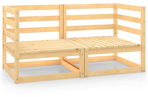 vidaXL Garten Ecksofas 2 STK., Modular Gartenmöbel, Sofa Lounge Sessel für Garten Terrasse Balkon, Gartensofa Gartensessel, Kiefer Massivholz