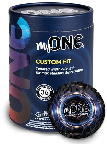 MyONE Custom Fit Snug Sized Condoms | Tailored Width & Length | Max Pleasure | Triple Tested Softer Latex | Lubricated | Nontoxic, Vegan, Non-GMO | 49C: Snug (49), Length 4.7” (C)